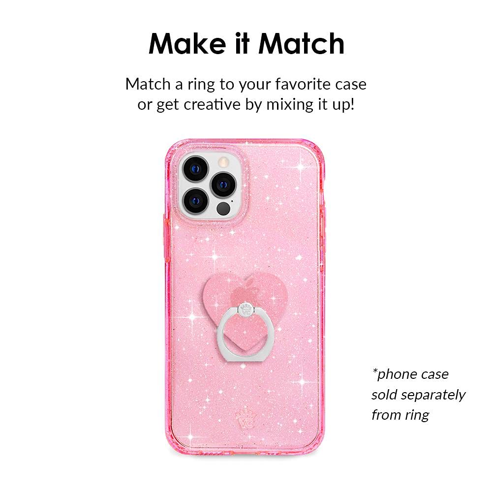 VELVET CAVIAR Phone Ring Holder - Finger Grip & Stand for iPhone, Galaxy, Most Smartphones - Pink Stardust Glitter - Secure Phone Grip for One-Handed Use, Selfies, and Video Watching