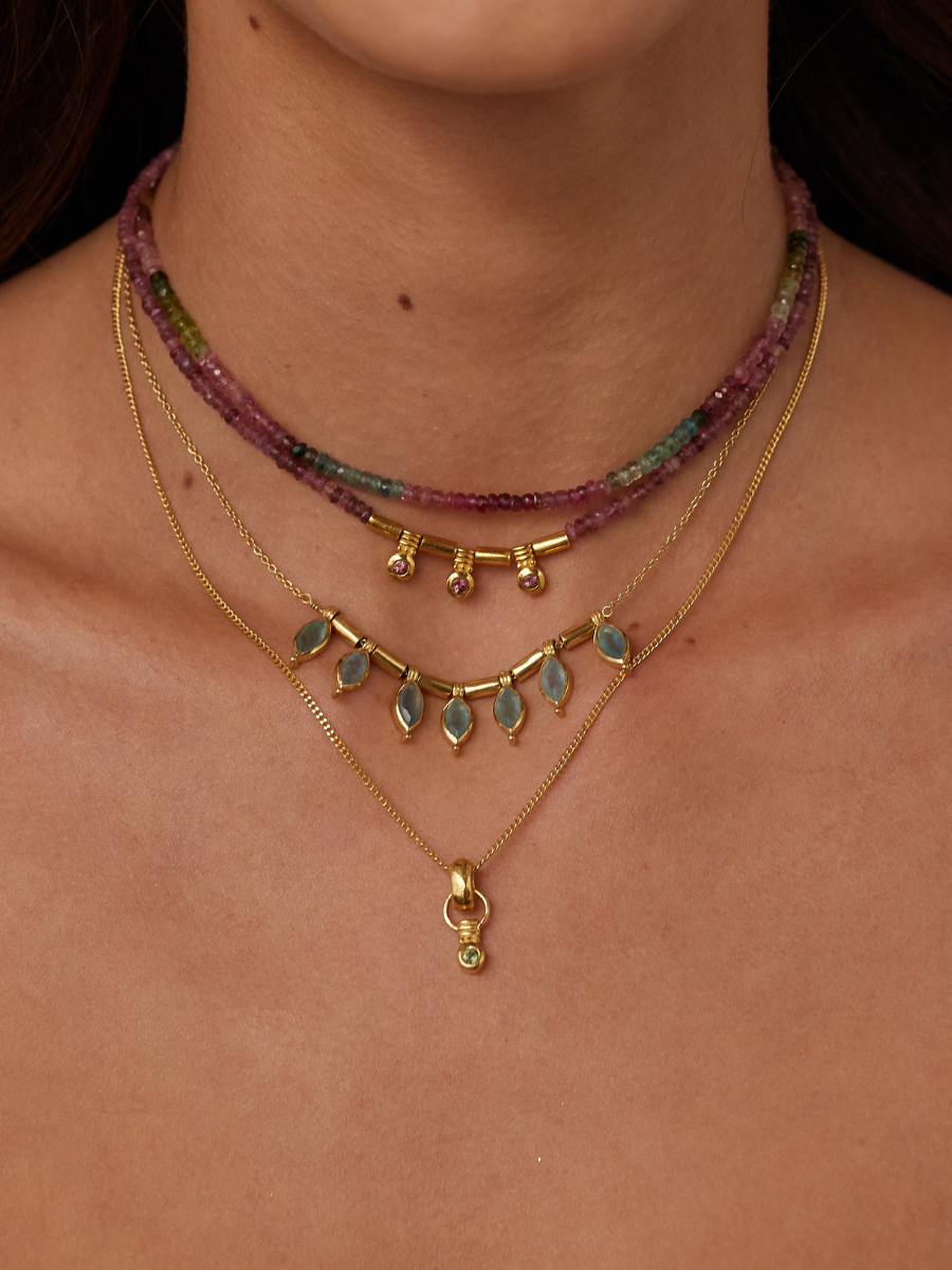 Serena Beaded Gold Necklace for Women - Elegant 14K Gold Plated Layering Chain Jewelry - Perfect for Weddings, Parties & Everyday Wear