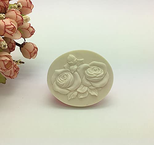 RKPM HOMES Romantic Rose Floral Silicone Soap Molds - 3D Baking Molds for DIY Soap, Cupcakes & Candles - Perfect for Valentine's Day, Wedding Favors & Home Decor (Round Love Rose Design)
