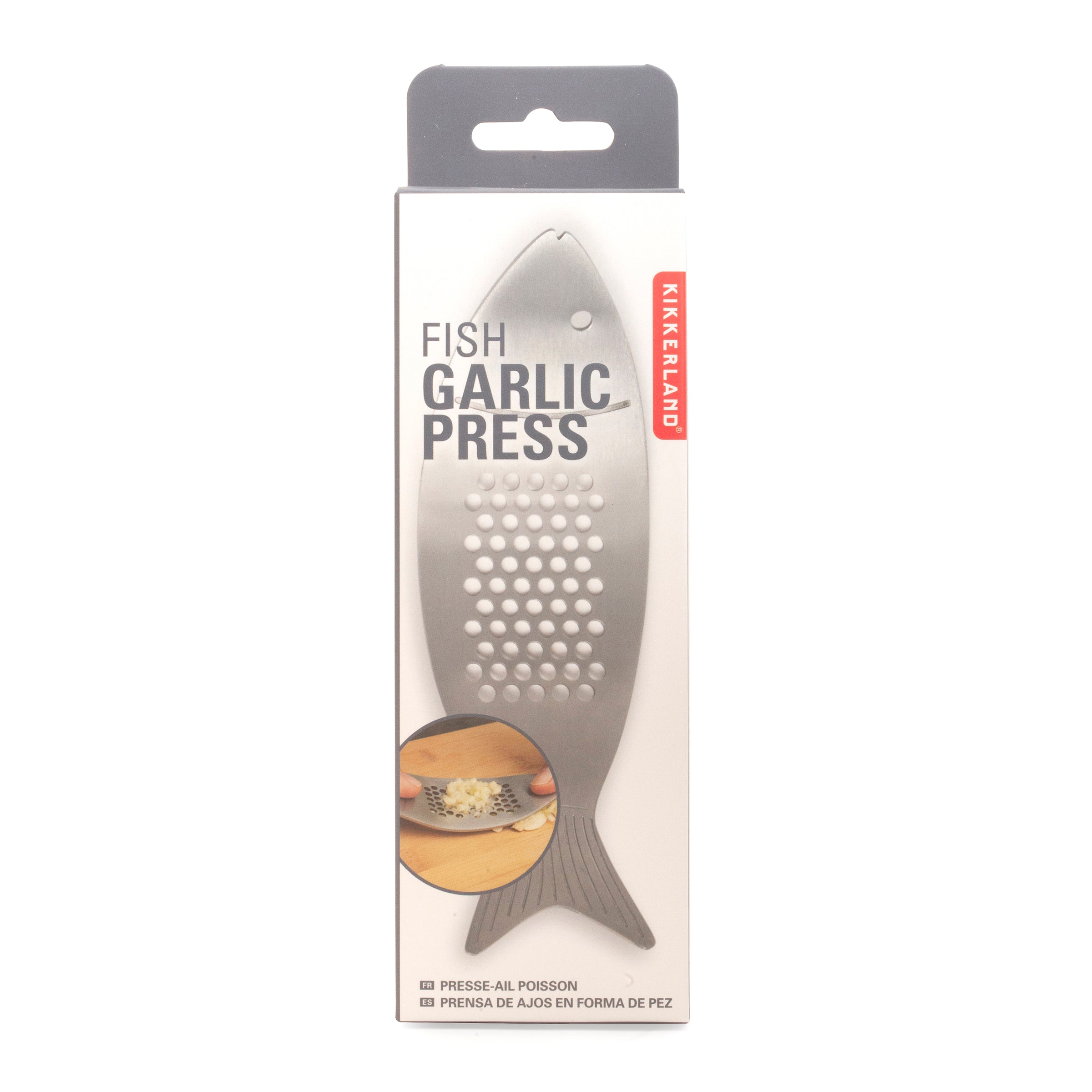 Stainless Steel Garlic Press - Heavy Duty Fish Shape Garlic Mincer & Crusher for Cooking, Grilling, and Salad Dressing - Perfect Kitchen Gadget for Chefs and Home Cooks