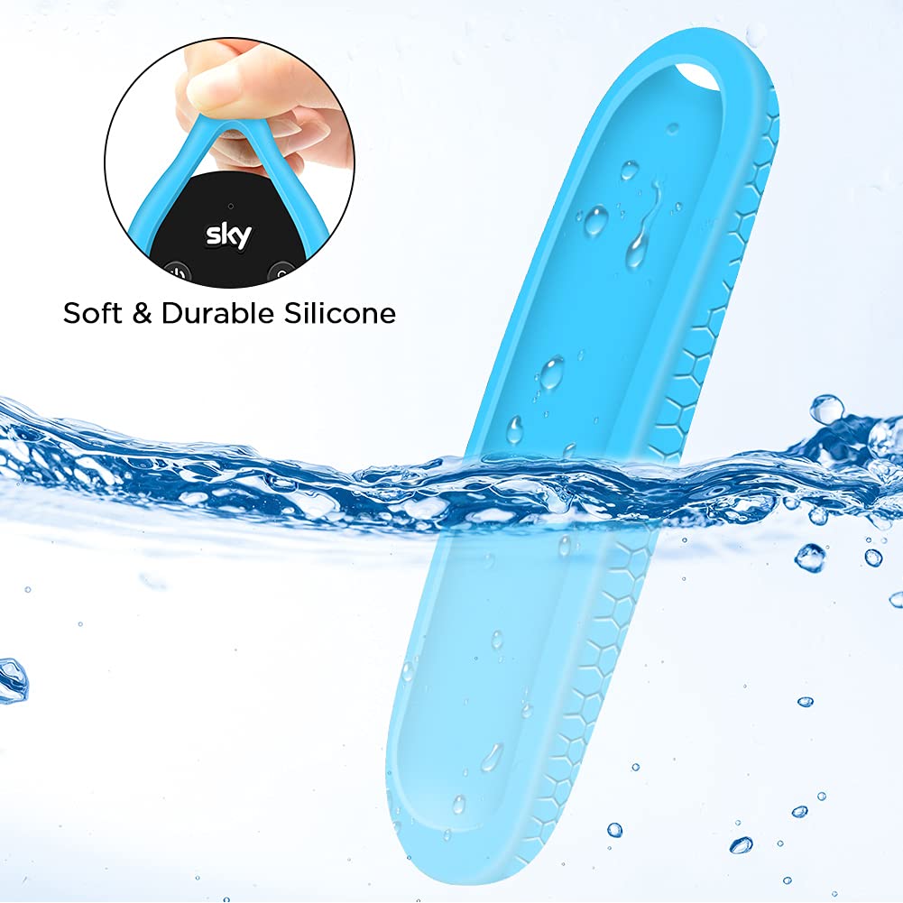 2 Pack Silicone Protective Cover for Sky Q Voice Remote Control SKY135 & Sky Glass Remote - Glow Blue + Glow Green | Shockproof Skin Case for Touch/Non-Touch Remotes | Perfect for Home Entertainment & TV Streaming Protection