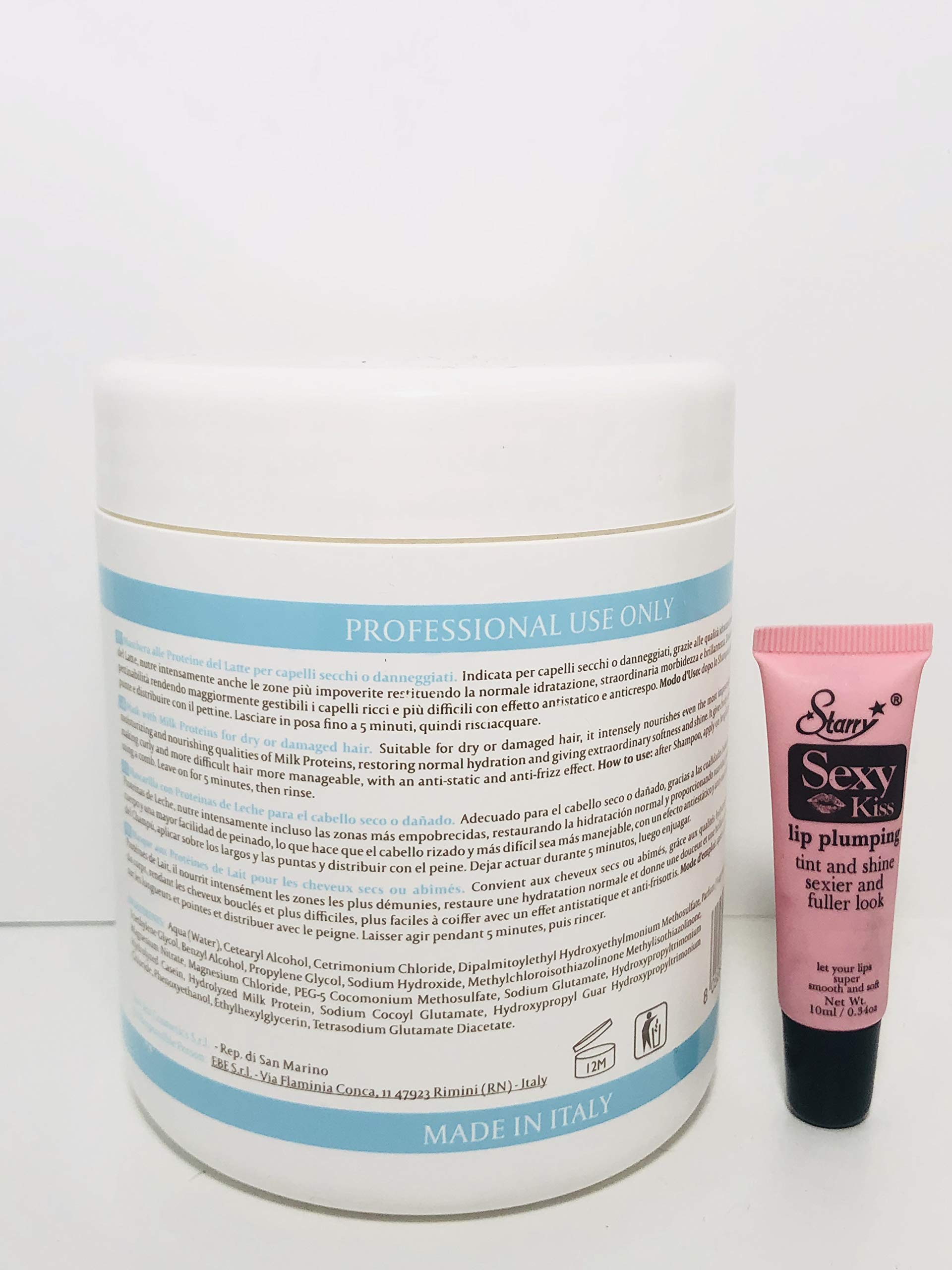 Maxima Maxy Look Harmonic Salon Hair Mask with Milk Proteins 1000ml - Deep Conditioning Treatment for Damaged Hair | Free Starry Lip Plumping Gloss | Perfect for Salon-Quality Hair Care at Home
