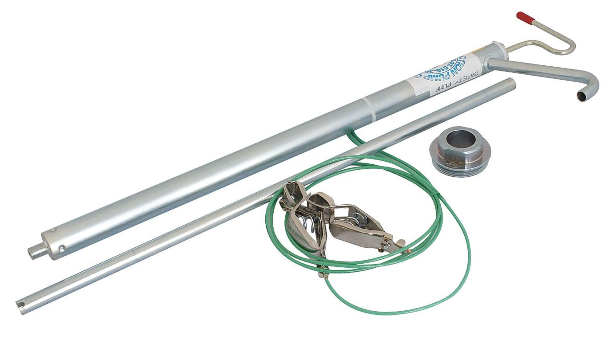 ACT-CH-21 FM Approved Safety Pump for Flammable Liquids - Chrome Steel Piston Action Pump - Ideal for Gas Stations, Chemical Plants & Industrial Safety Applications