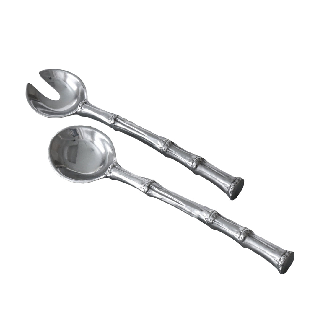 Beatriz Ball GARDEN Bamboo Salad Servers Set - Elegant Salad Tongs & Serving Utensils for Outdoor Picnics, Dinner Parties, and Family Gatherings