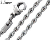 2.5mm Stainless Steel Rope Chain Necklace for Men & Women - Durable Unisex Jewelry Gift for Everyday Wear, Parties & Special Occasions