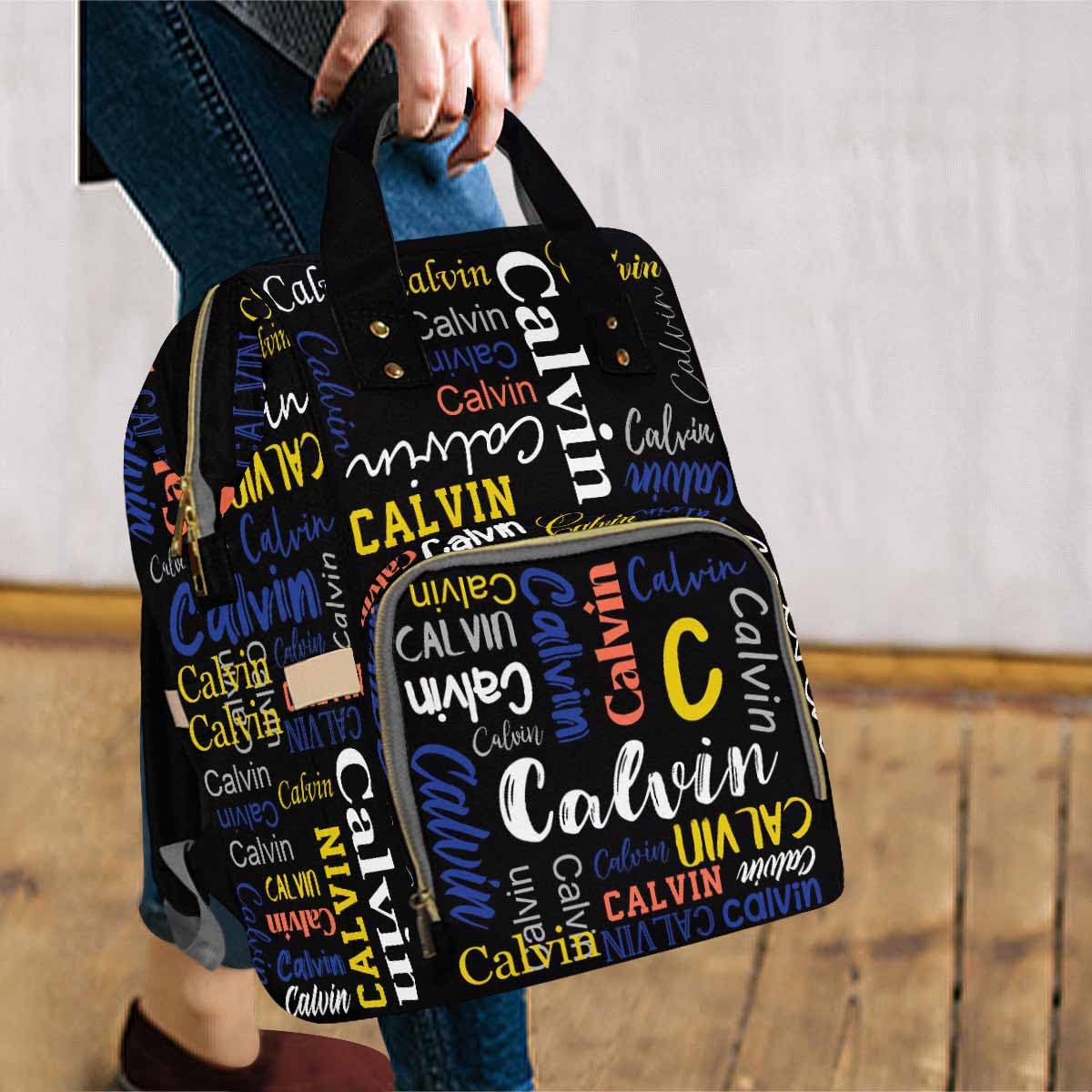 Custom Personalized Diaper Backpack with Name & Logo - Black Maternity Nursing Bag for Moms, Fashionable Baby Diaper Shoulder Bag, Casual Daypack & Travel Backpack for Mother's Day Gifts | Perfect for Nursing, Daycare, Travel & Everyday Use