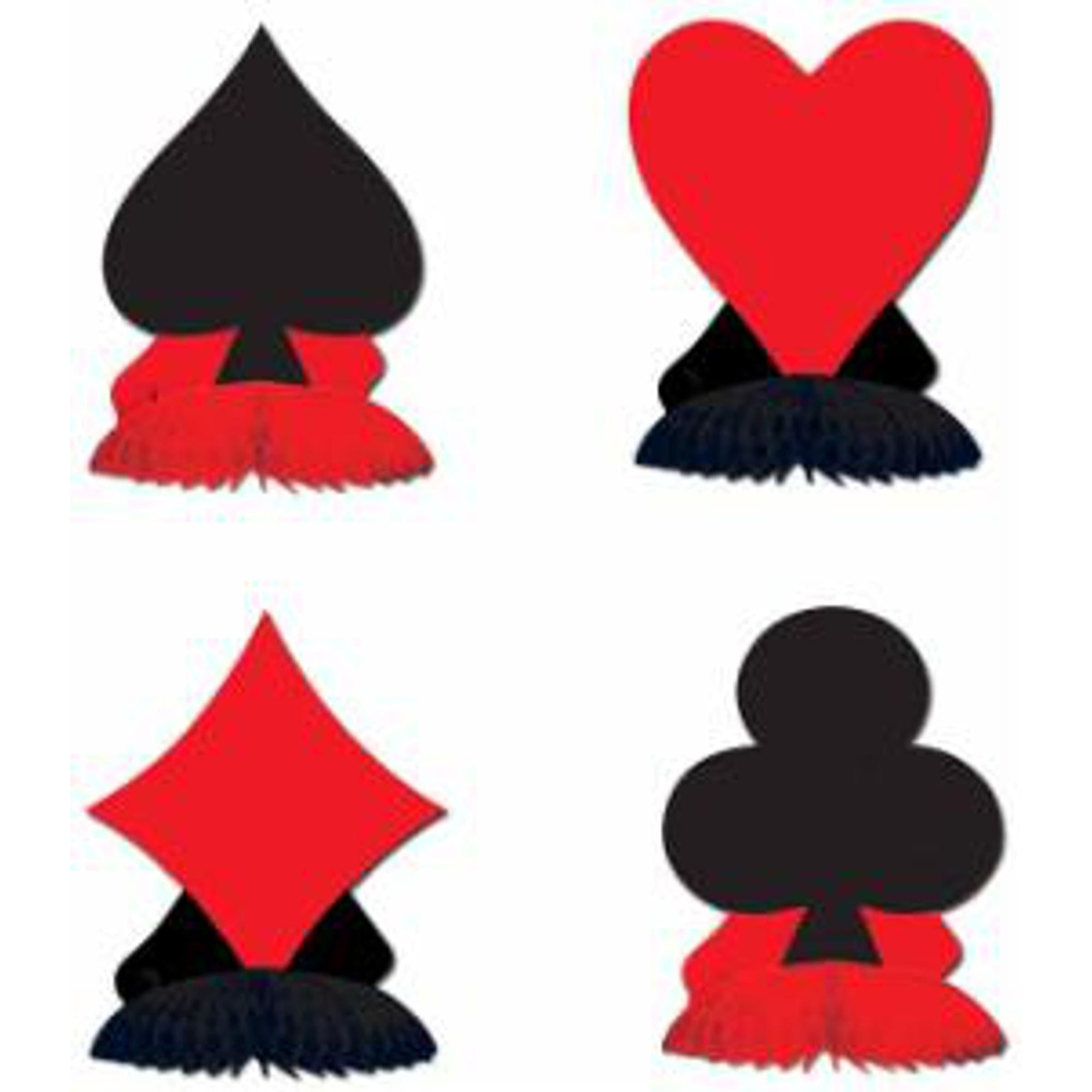 Set of 4 Classic Card Suits Playing Cards - 4½ Inch Premium Quality for Poker, Blackjack & Casino Games - Perfect for Game Nights, Parties & Magic Tricks