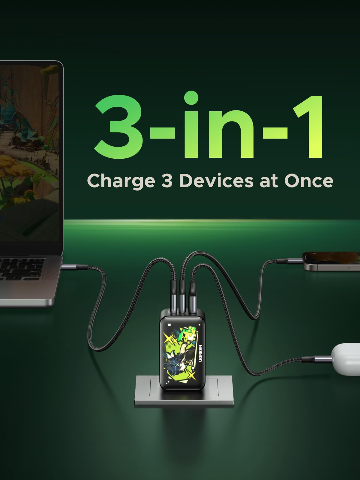 UGREEN Nexode 100W USB C Fast Charger Genshin Impact Limited Edition - Perfect for Gaming, Travel & Work