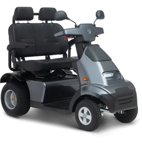 Afikim Afiscooter S4 Duo 4-Wheel Electric Mobility Scooter - Dual Seat, Red - New - Perfect for Outdoor Adventures & Shopping Trips