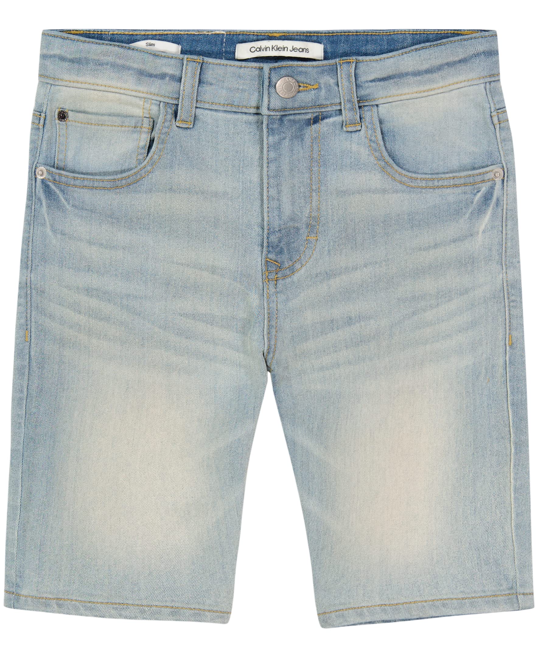 Calvin Klein Boys' Relaxed Fit 5-Pocket Denim Shorts with Zipper Fly & Button Closure | Casual Summer Wear, Playdates & Outdoor Activities