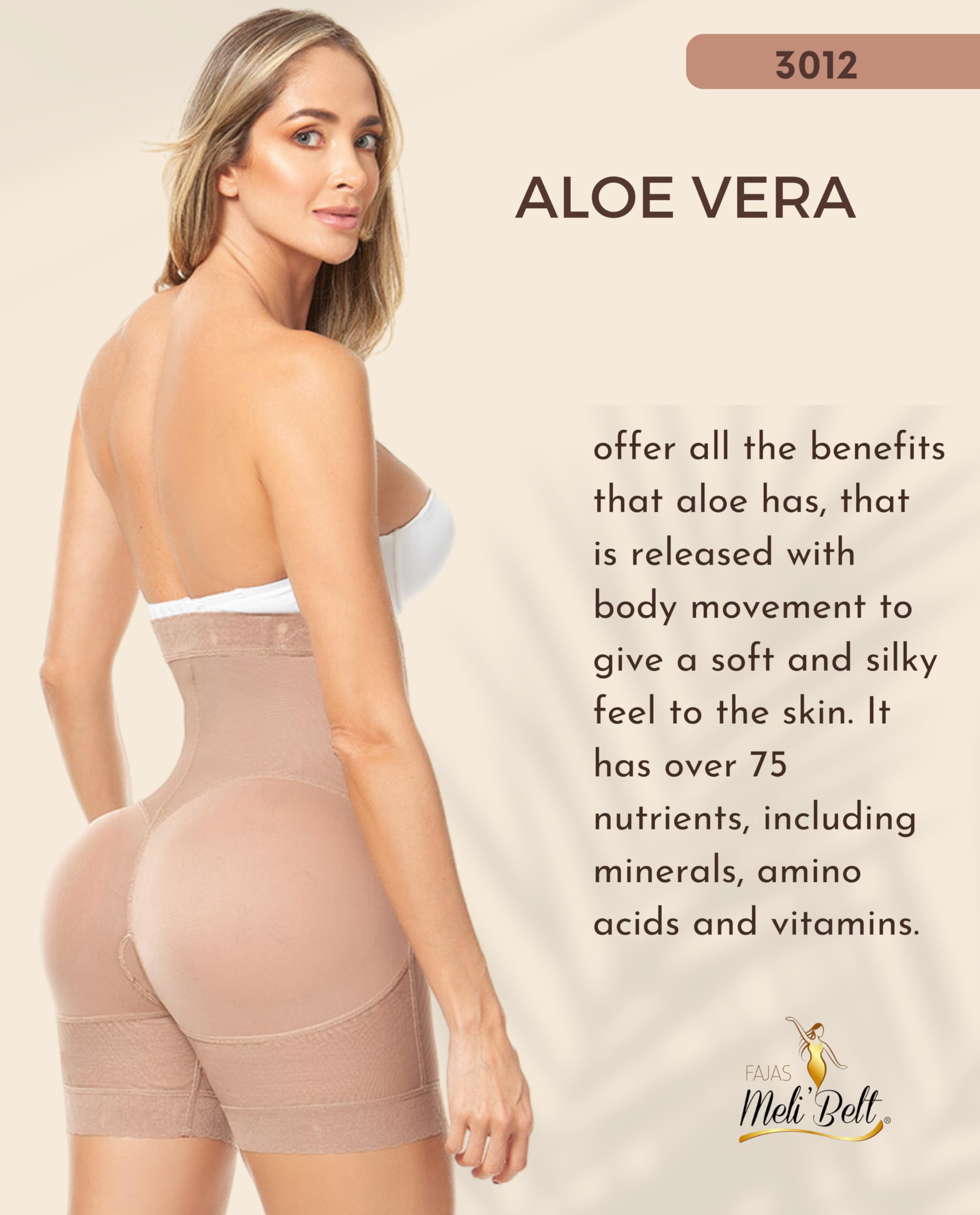 FAJAS MELI'BELT 5022 Colombian High Waist Butt Lifter Shapewear Shorts - Tummy Control & Booty Enhancement for Women, Perfect for Workout, Postpartum Recovery and Everyday Wear