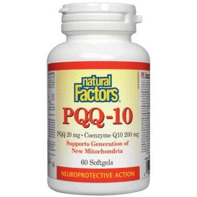 Natural Factors PQQ 10mg - 60 Softgels for Enhanced Brain Function & Energy Support - Perfect for Cognitive Health & Anti-Aging Supplement