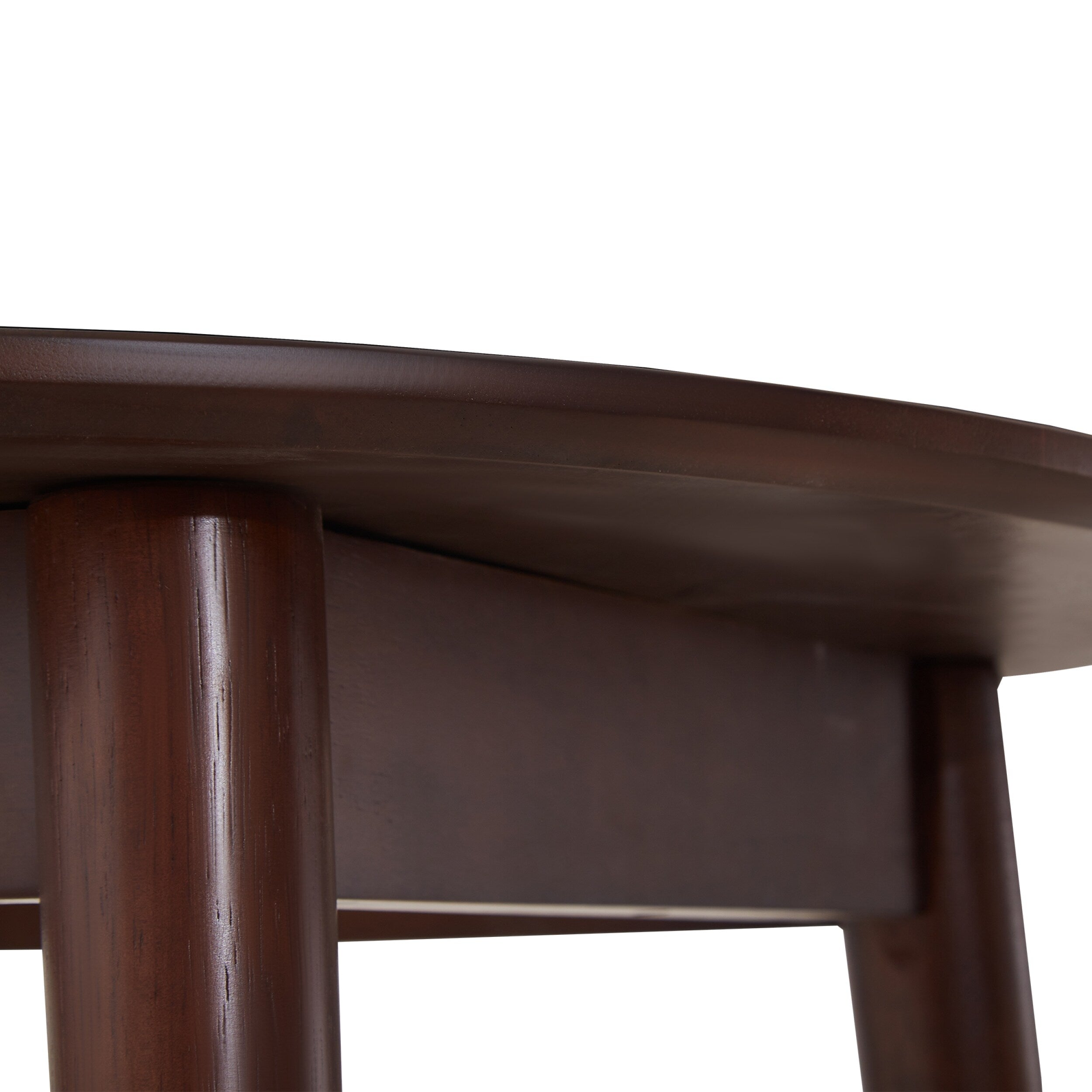 42.01 Inch Round Kitchen Dining Table for 4 - MDF Top with Wood Veneer & Rubberwood Legs - Perfect for Small Spaces, Breakfast Nook, and Cozy Family Meals