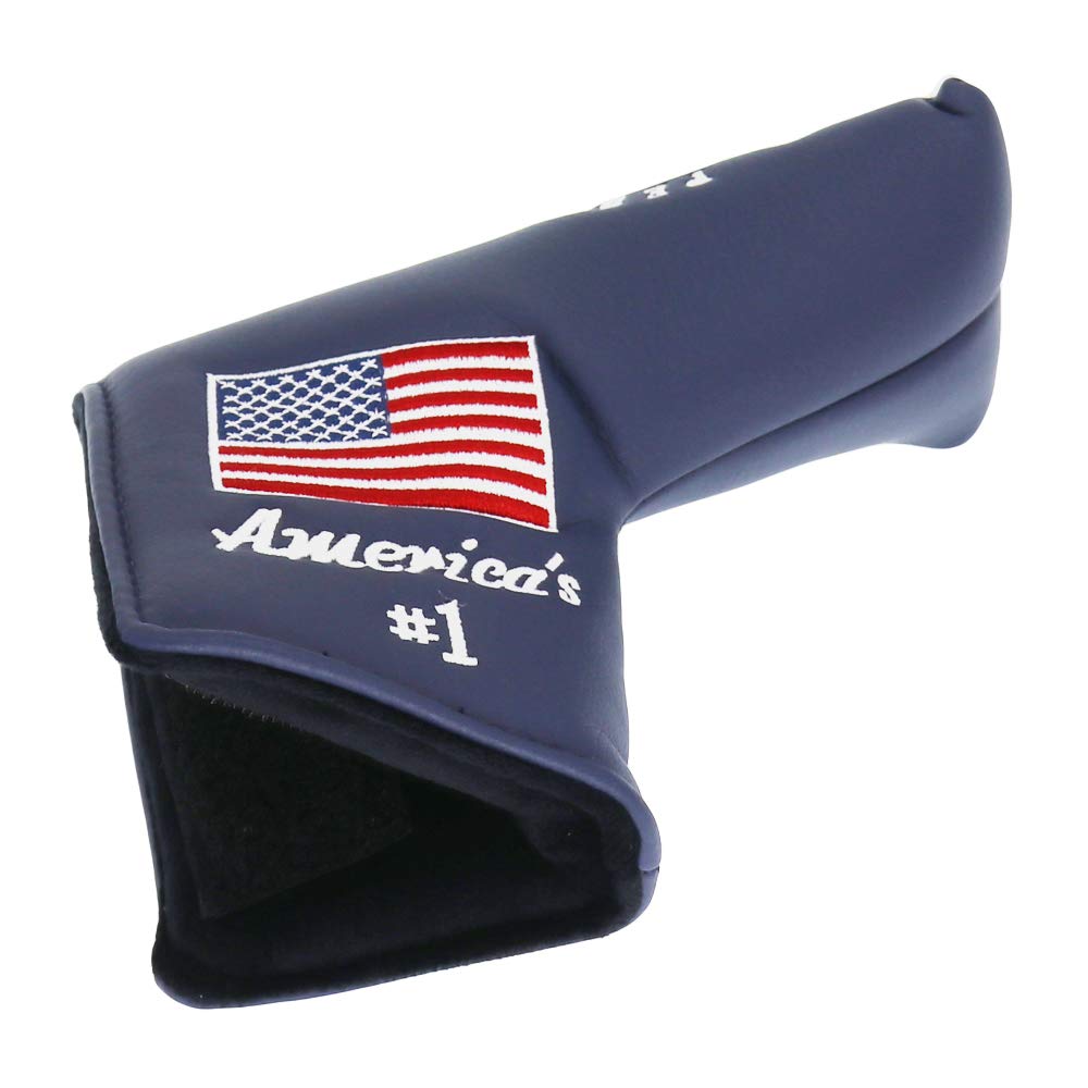 Premium Pebble Beach Golf Putter Headcover - USA Flag Design for Scotty Cameron Putters | Durable Blade Cover for Golf Enthusiasts | Perfect for Course Play & Club Protection