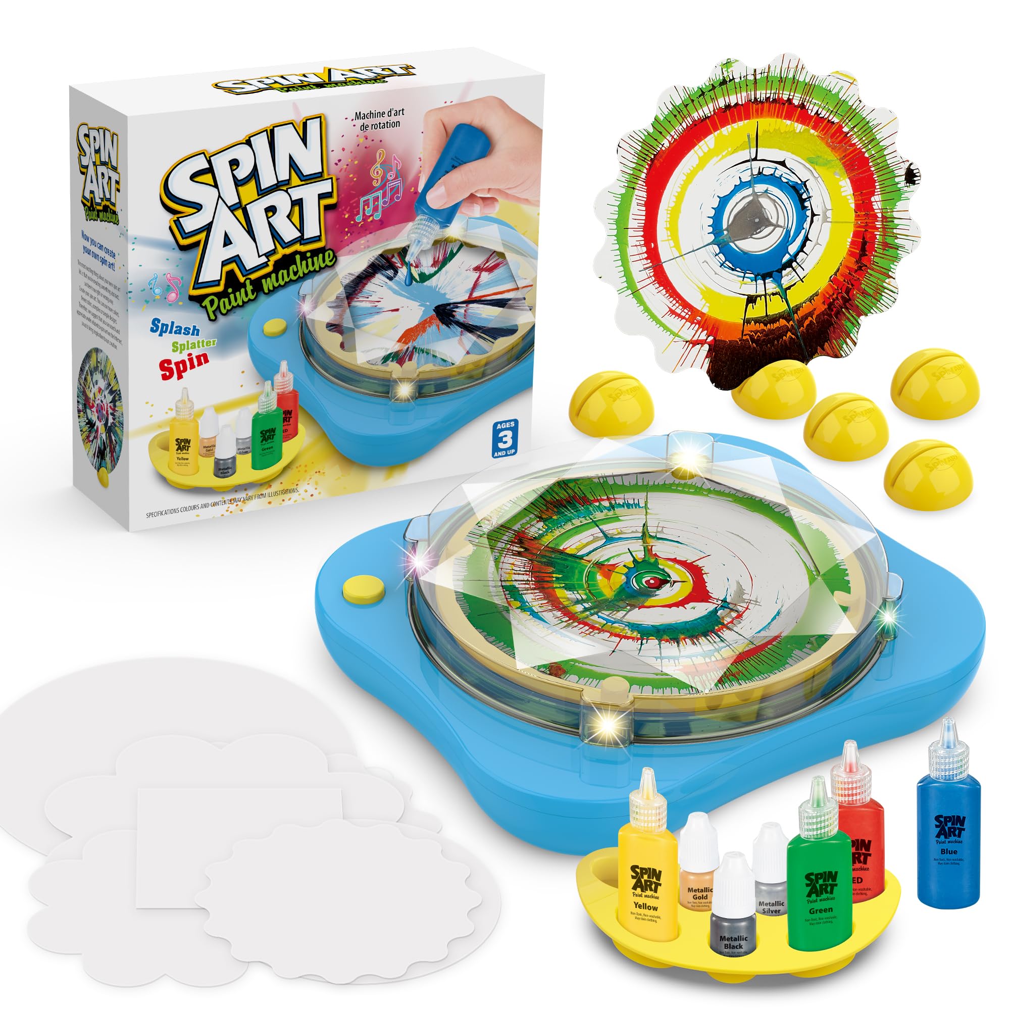 Spin Art Machine for Kids Ages 4-12 - Creative Painting Spinner Toy Kit with Art Supplies - Fun DIY Arts & Crafts Activity Set for Boys & Girls - Perfect Birthday Gift for Ages 6-13 - Great for Classroom, Party & Home Creativity Projects
