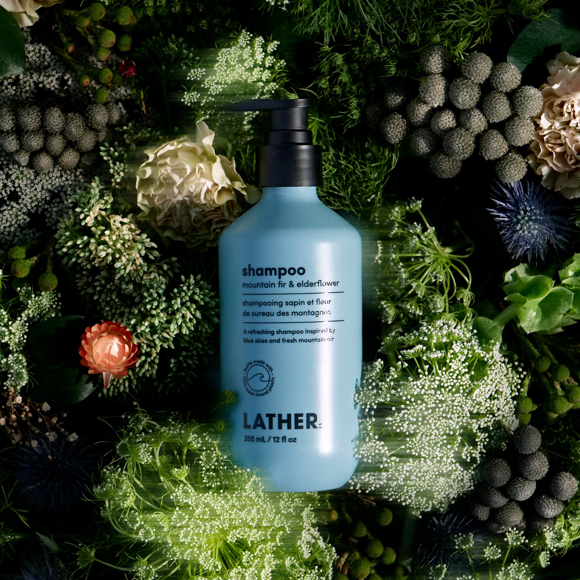 Natural Mountain Fir & Elderflower Shampoo for Hair Growth & Scalp Care - Sulfate-Free Volumizing Shampoo for Dry, Damaged Hair - Perfect for Daily Use & Spa Days