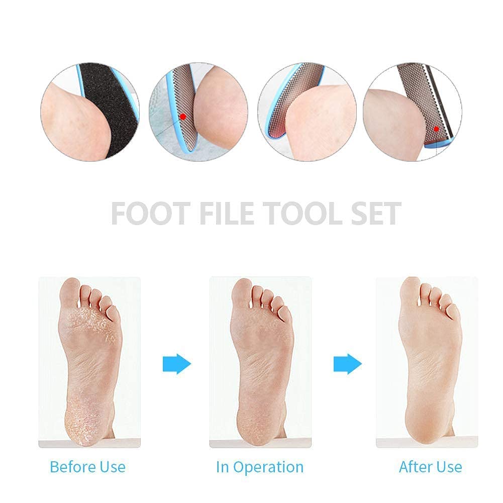 Professional 8-in-1 Pedicure Kit - Foot Scrubber, Callus Remover, Nail File & Dead Skin Exfoliator for Smooth Feet | Perfect for Home Spa, Salon Care & DIY Nail Maintenance