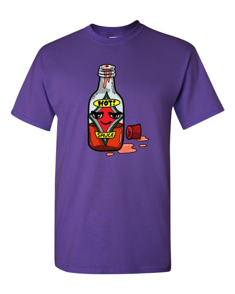Funny Hot Sauce Bottle Graphic T-Shirt for Adults - Cool & Unique Design for Casual Wear, Parties & Gifts
