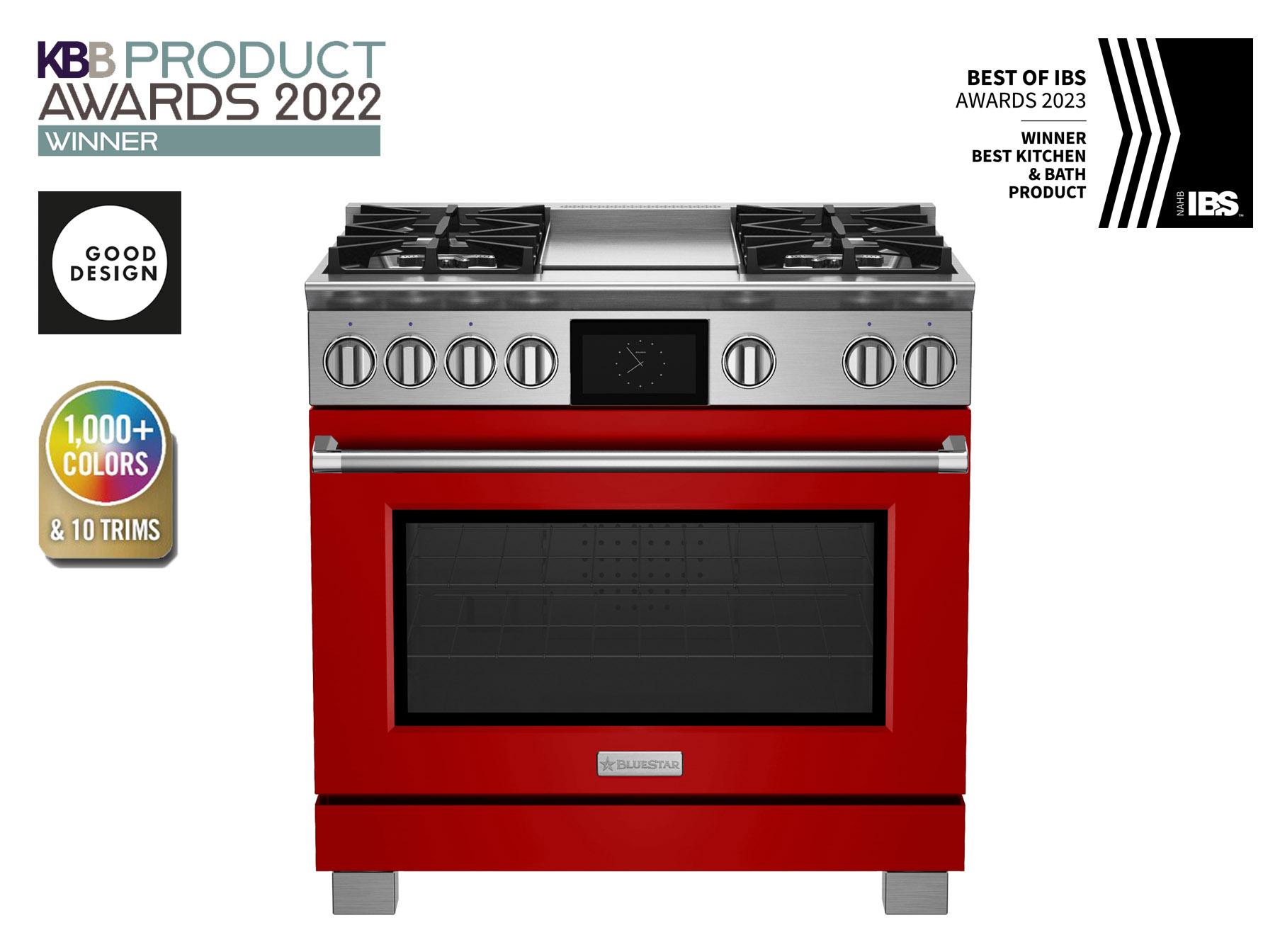 Bluestar BSDF364G 36-Inch Dual Fuel Range with 12-Inch Griddle - Professional Gas & Electric Stove for Home Chefs & Commercial Kitchens