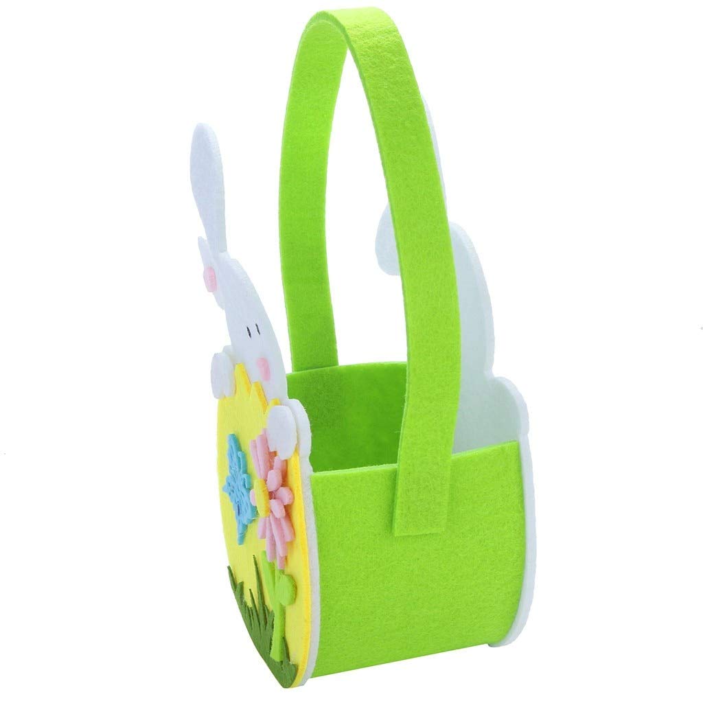 Easter Bunny Eggs Tote Bag - Mini Rabbit Basket Cartoon Canvas Easter Bucket for Kids - Creative Home Decor & Party Supplies - Perfect for Easter Gifts, Egg Hunts & Spring Celebrations (Orange)