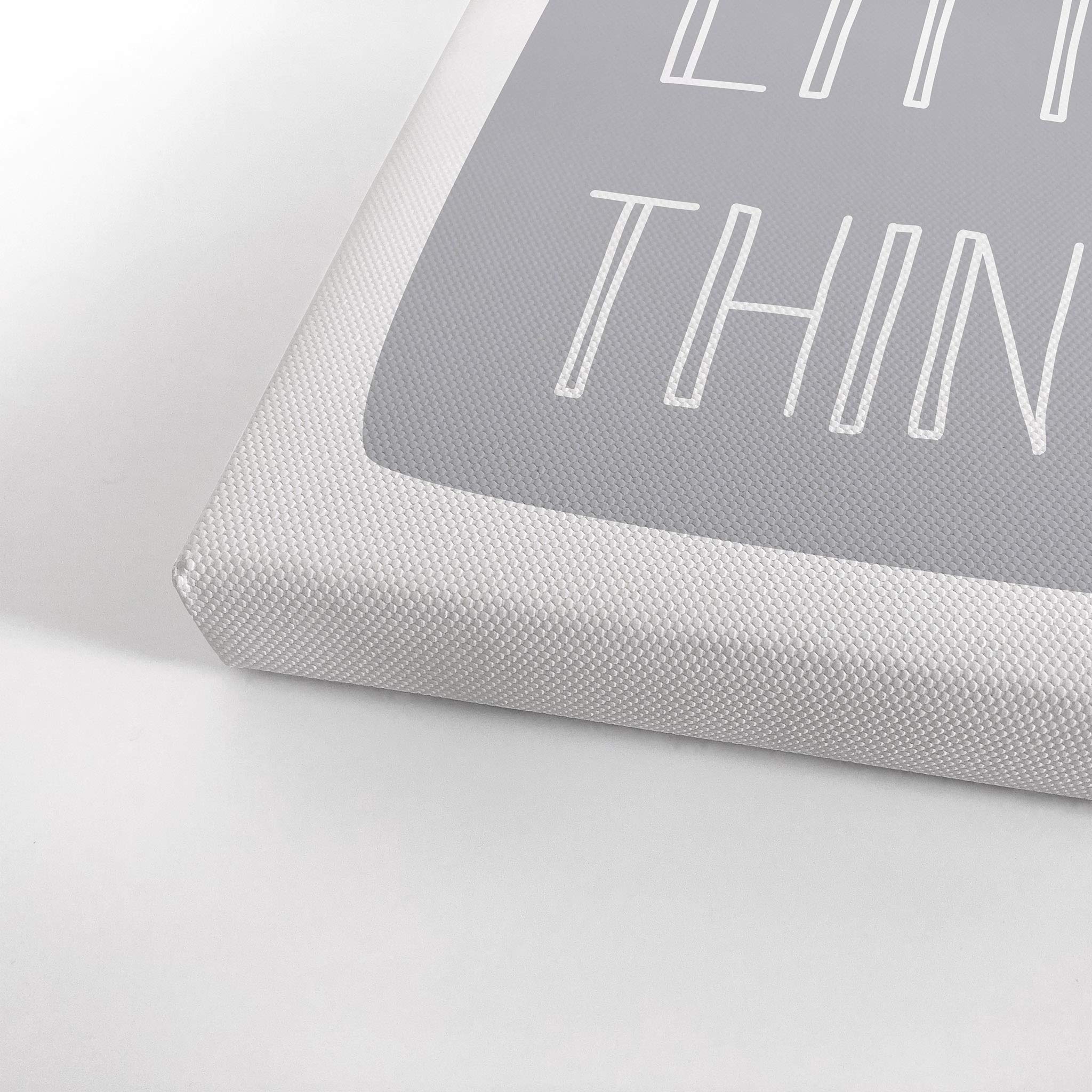 Enjoy The Little Things Lettering Blue Background Canvas Print - Kids Room Decor, Nursery Wall Art, Baby Room Decor - Ready to Hang 12x8 Inch - Made in USA | Perfect for Children's Bedrooms, Playrooms & Gift Ideas