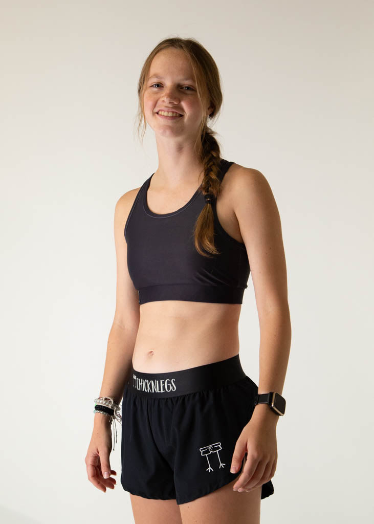 Black OG Sports Bra for Women - High Support Workout Top for Running, Yoga & Gym - Breathable & Comfortable Activewear