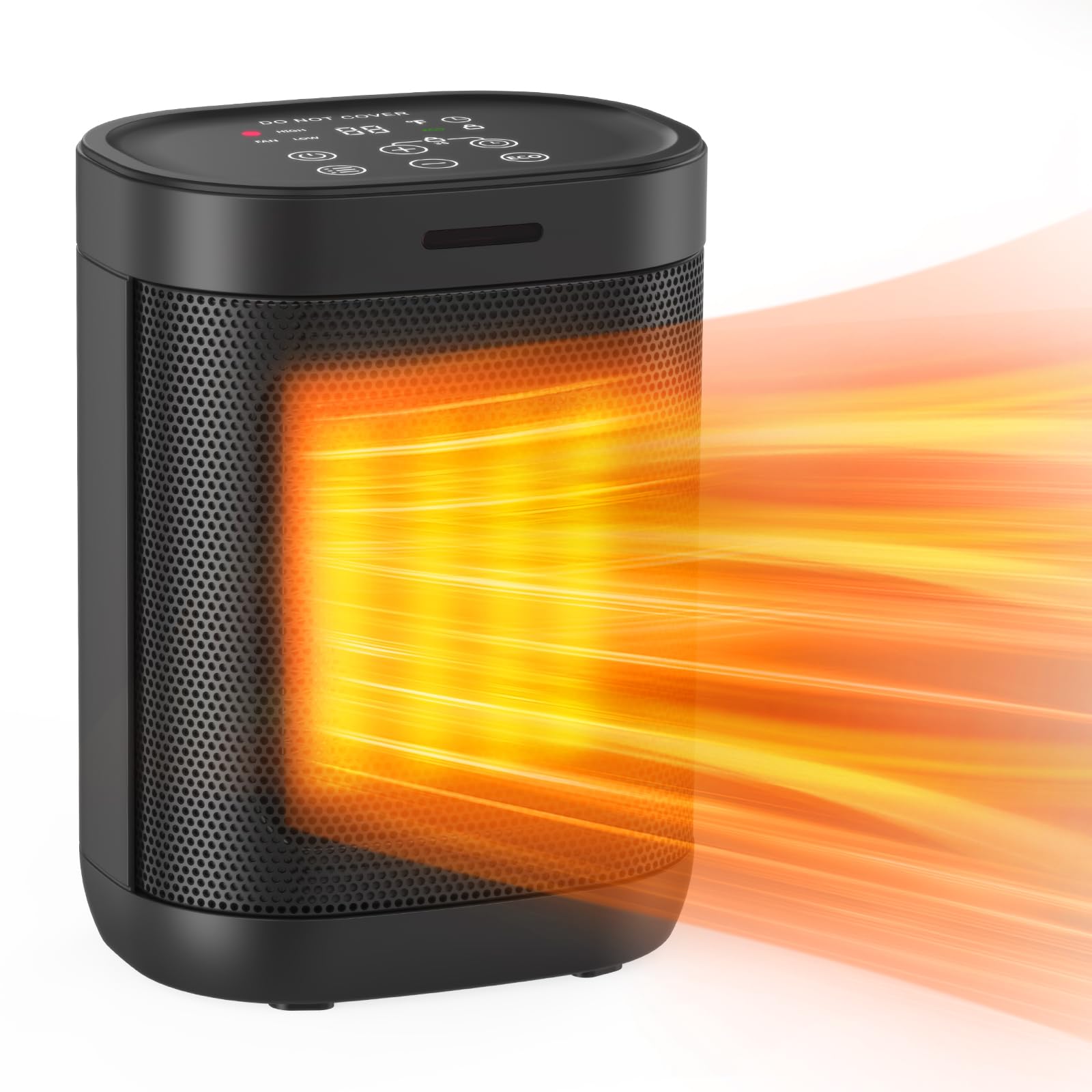 1500W Fast Heating Ceramic Space Heater with Thermostat & 24H Timer - Overheat & Tip-over Protection - Quiet Electric Heater for Office, Bedroom, Living Room - Perfect for Winter Home & Workspace Warmth