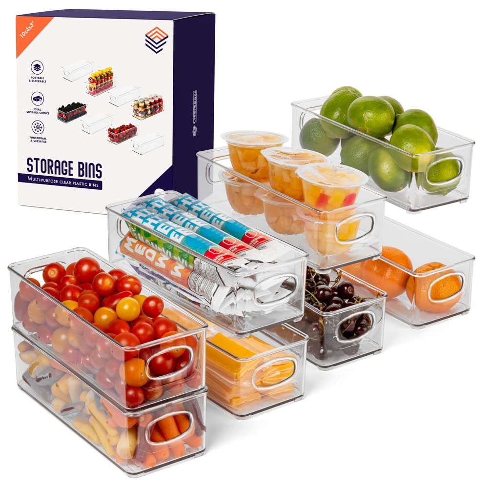 ClearSpace 8-Pack Plastic Pantry & Fridge Organizer Bins – Durable Kitchen Storage Solution for Efficient Food Organization at Home