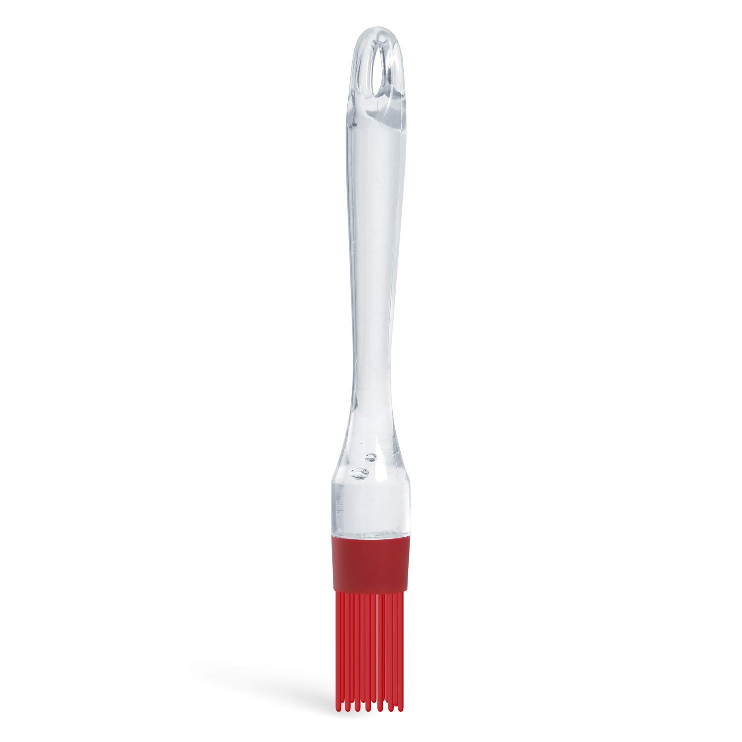 Clazkit YHS861 Heat Resistant Silicone Basting Brush for BBQ, Grilling & Cooking - Stainless Steel Handle, Red - Perfect for Spreading Oil, Butter, Sauce & Marinades on Meats, Vegetables & More