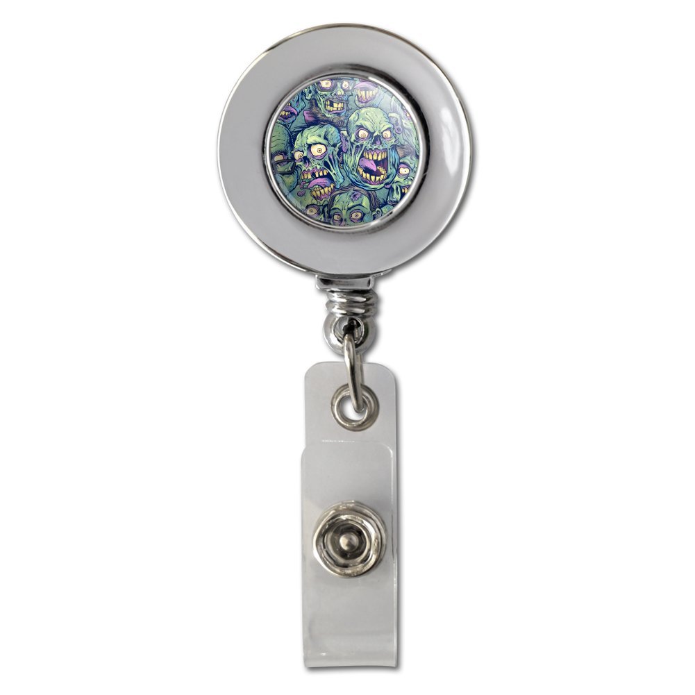 Zombie ID Card Holder - Horror Retractable Badge Clip for Work & Cosplay
