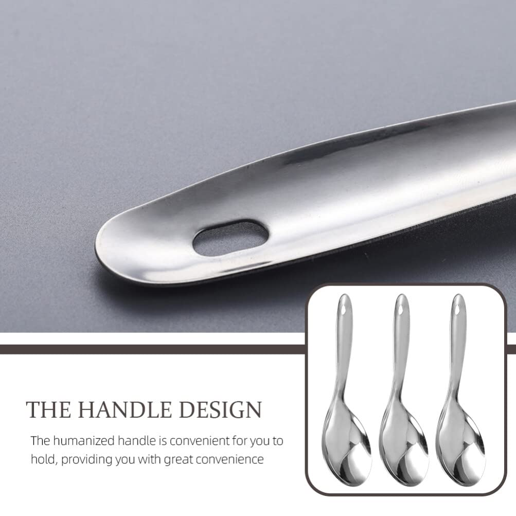 Premium 3-Piece Stainless Steel Rice Scoop Set - Durable Serving Spoons for Rice Cooker, Soup & Grains - Silver Kitchen Utensils - Perfect for Meal Prep, Serving Dishes & Asian Cuisine