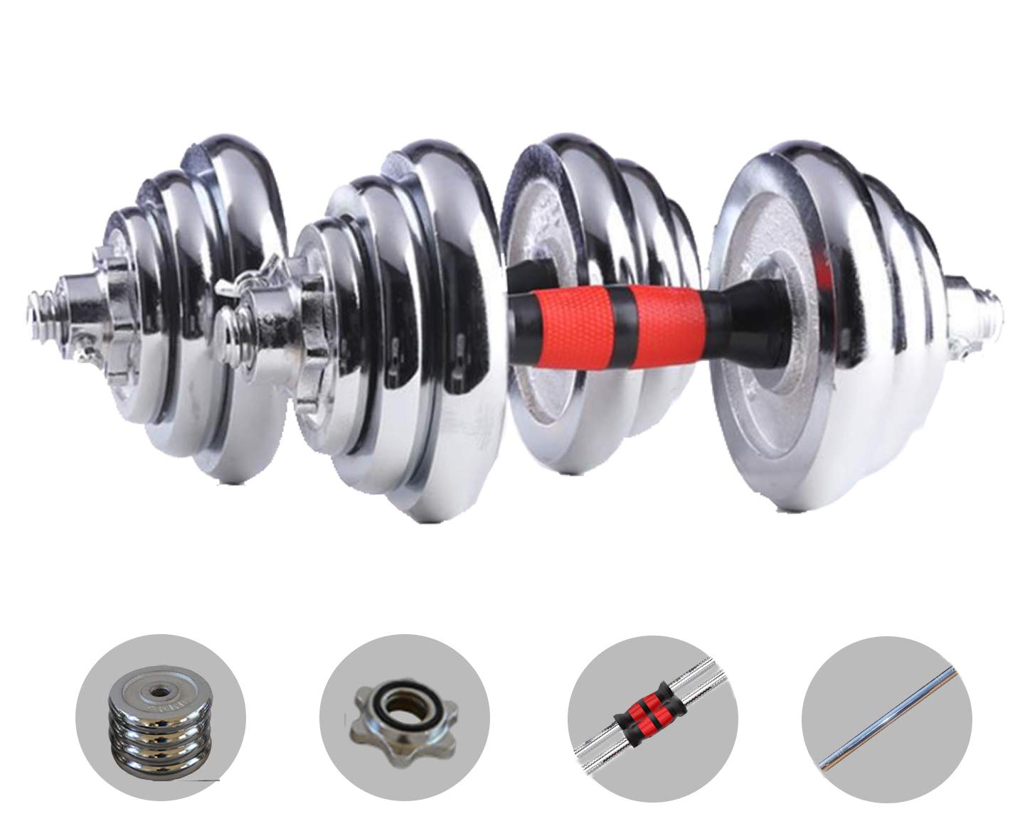 Adjustable Cast Iron Dumbbell and Barbell Set (110LB/66LB/44LB) with Connecting Rod - 2-in-1 Home Gym Equipment for Men & Women - Strength Training, Weight Lifting, Full Body Workout for Home & Garage Gym