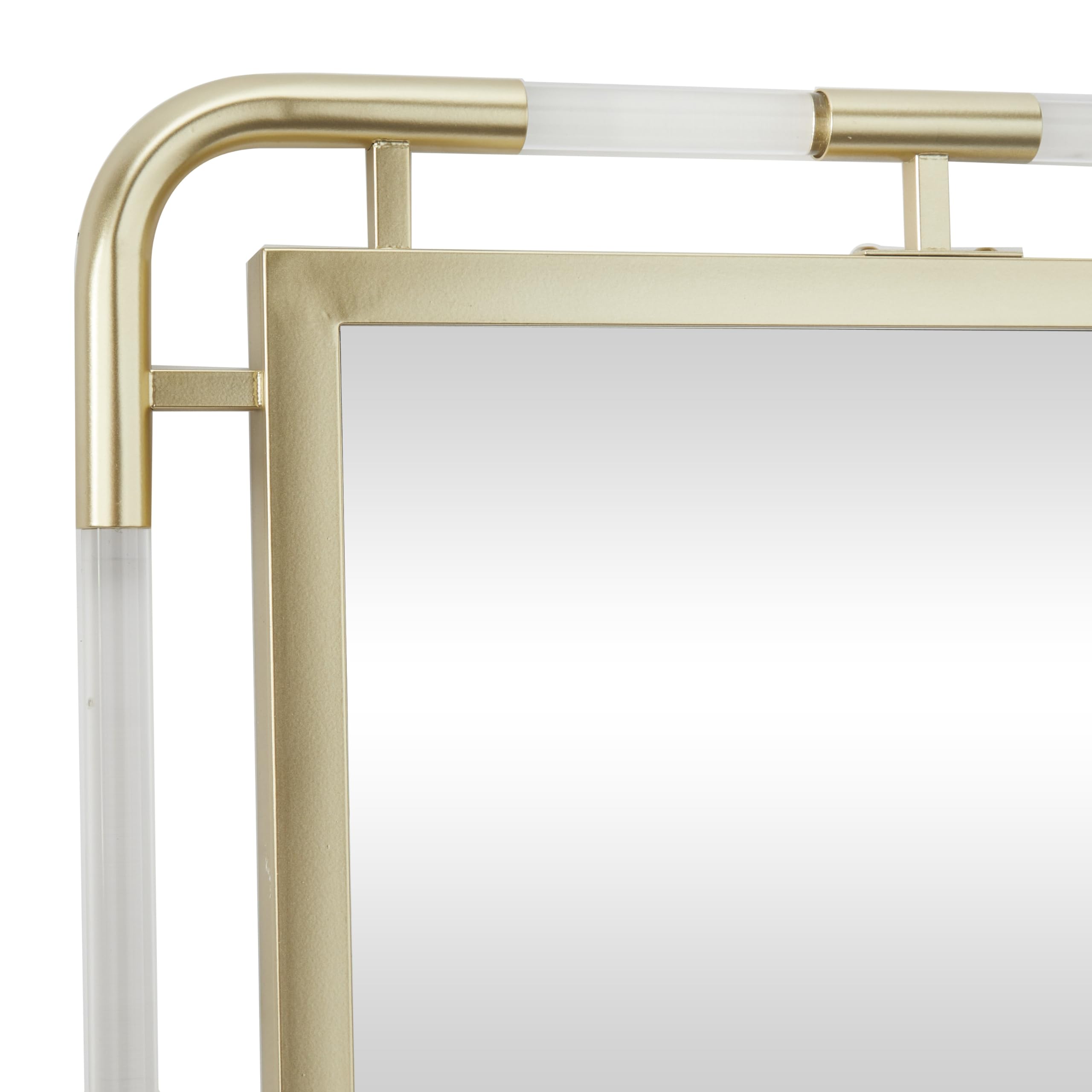 CosmoLiving by Cosmopolitan Gold Metal Wall Mirror 24x32 Inches - Modern Entryway Mirror with Acrylic Details for Hallway, Living Room & Bedroom Decor - Wall Mounted Mirror for Home & Office