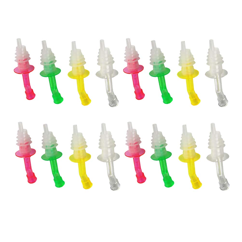 Hemoton Vacuum Sealer Machine with 16PCS Silicone Wine Pourers - Tapered Stopper, Pour Spouts & Oil Stoppers with Lids - Kitchen Accessories for Food Storage & Wine Preservation (Random Color) - Perfect for Home Kitchens, Meal Prep & Entertaining
