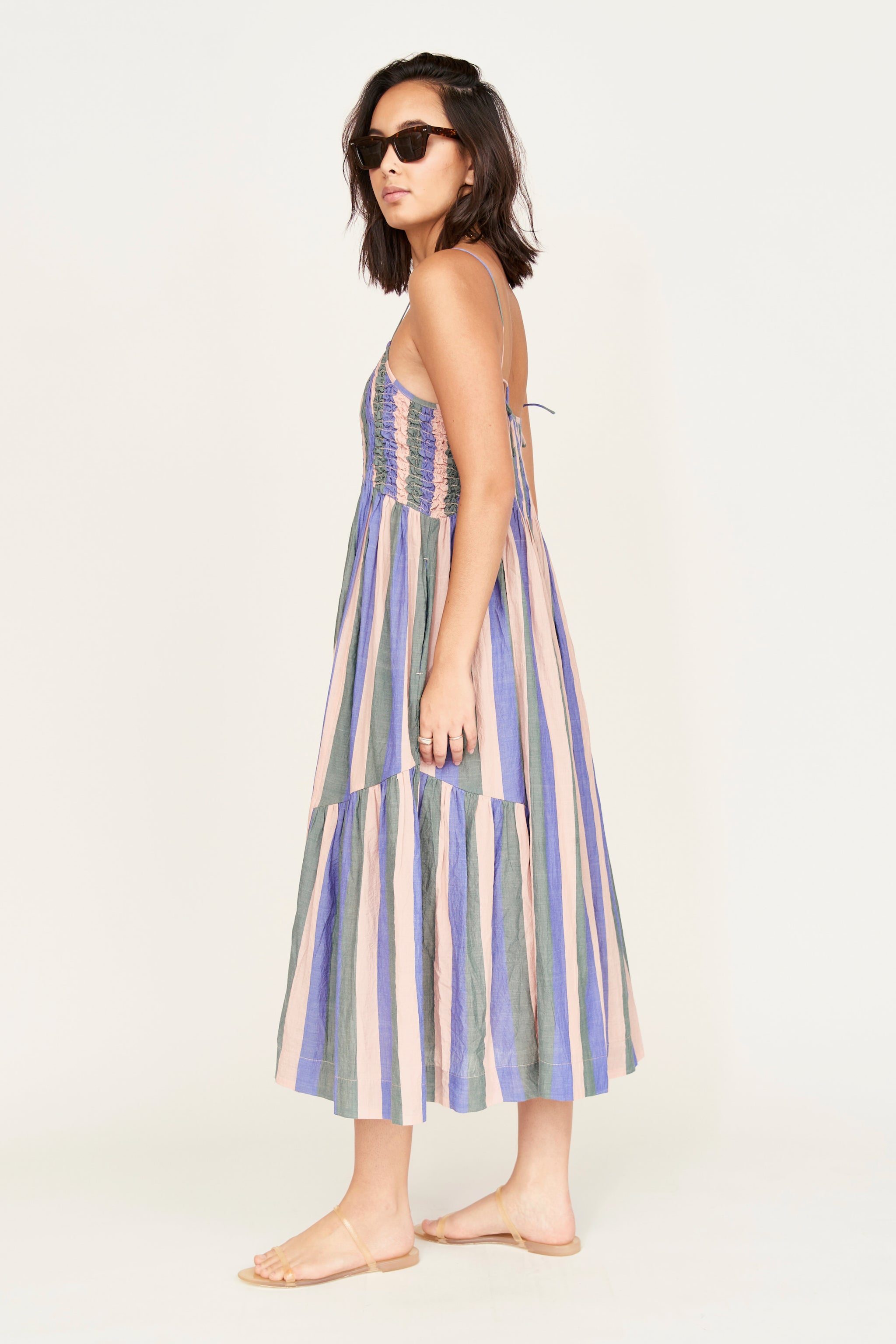 Janeiro Dress - Carnival Stripe Summer Maxi Dress for Women | Beach Vacation, Party & Casual Wear