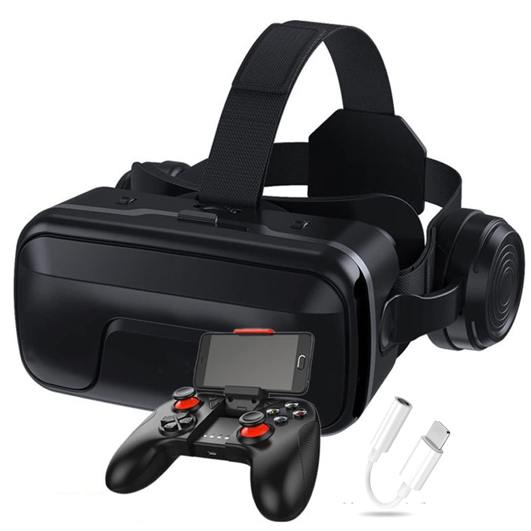 3D VR Headset with Bluetooth Controller - Compatible with iPhone 13 Pro Max/13 Pro/13/12/11, Samsung Galaxy S21, Huawei & Xiaomi Series - Immersive Virtual Reality Gaming & Movie Experience (Color: A, Size: iOS) - Perfect for Home Entertainment, VR Gaming & 360° Video Watching