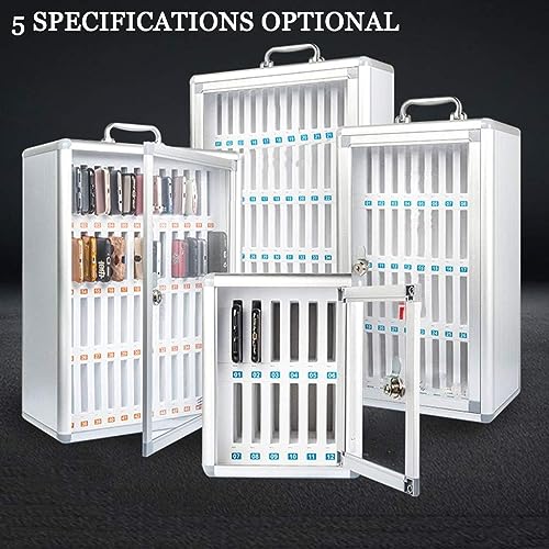 36-Slot Metal Phone Locker with Numbered Keys - Secure Storage Cabinet for Cell Phones in Classrooms, Exams & Workplaces (Silver) | Ideal for Schools, Offices and Factories to Prevent Phone Theft