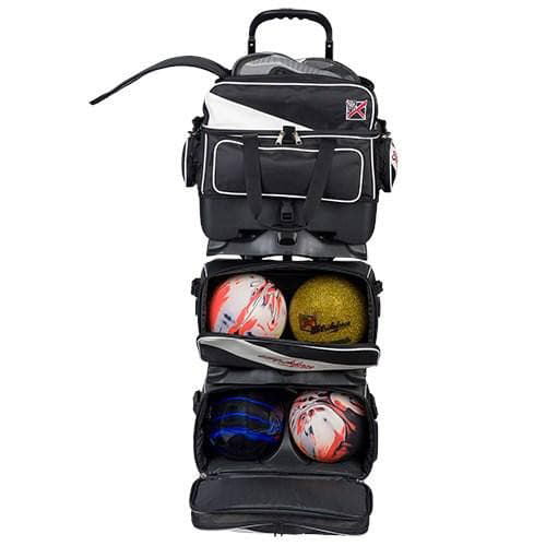 KR Strikeforce Fast 6 Ball Roller Bowling Bag - Black & White for Professional & League Bowlers - Perfect for Tournaments, Practice & Travel