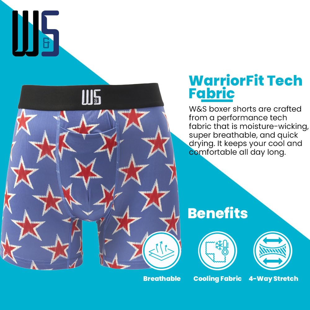 Warriors & Scholar Men's Moisture-Wicking Boxer Briefs - Comfortable Athletic Underwear for Sports & Daily Wear - Perfect for Gym, Running, Workout & Everyday Use