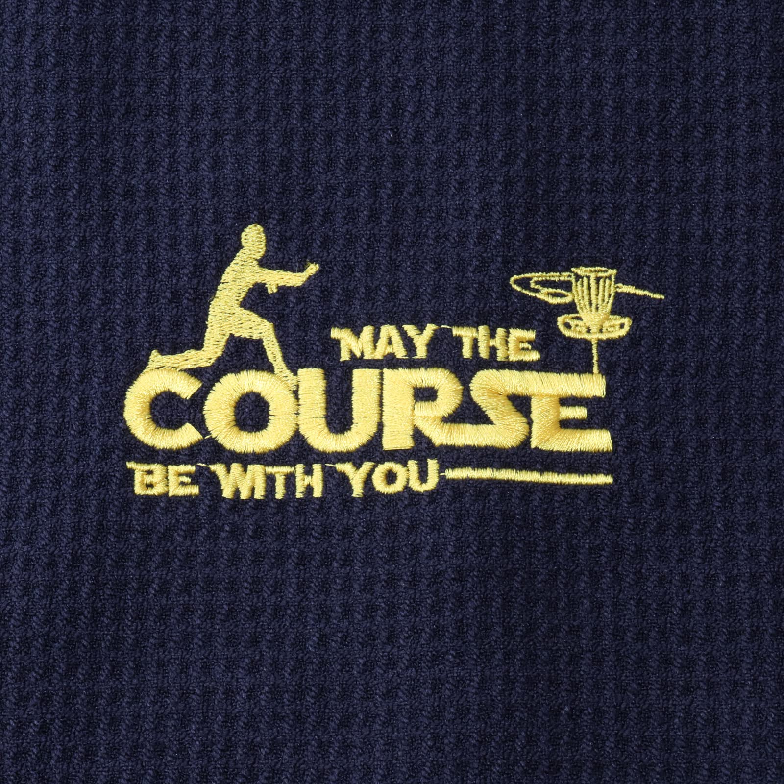 Premium Embroidered Disc Golf Towel with Clip - May The Course Be With You - Perfect Gift for Disc Golf Lovers - Ideal for Wiping Discs & Hands During Play