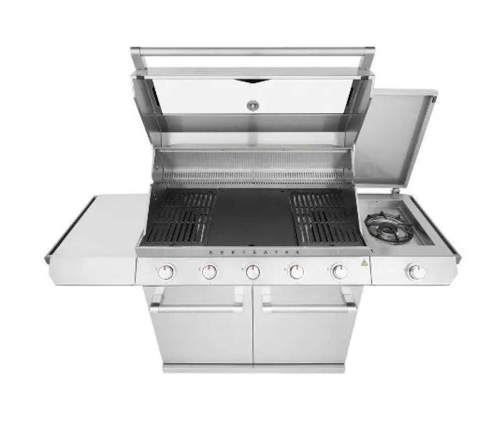 BeefEater BMG7652SA 7000 Classic 5 Burner BBQ Grill with Side Burner & Trolley - Outdoor Gas Grill for Backyard, Patio, and Camping Cooking