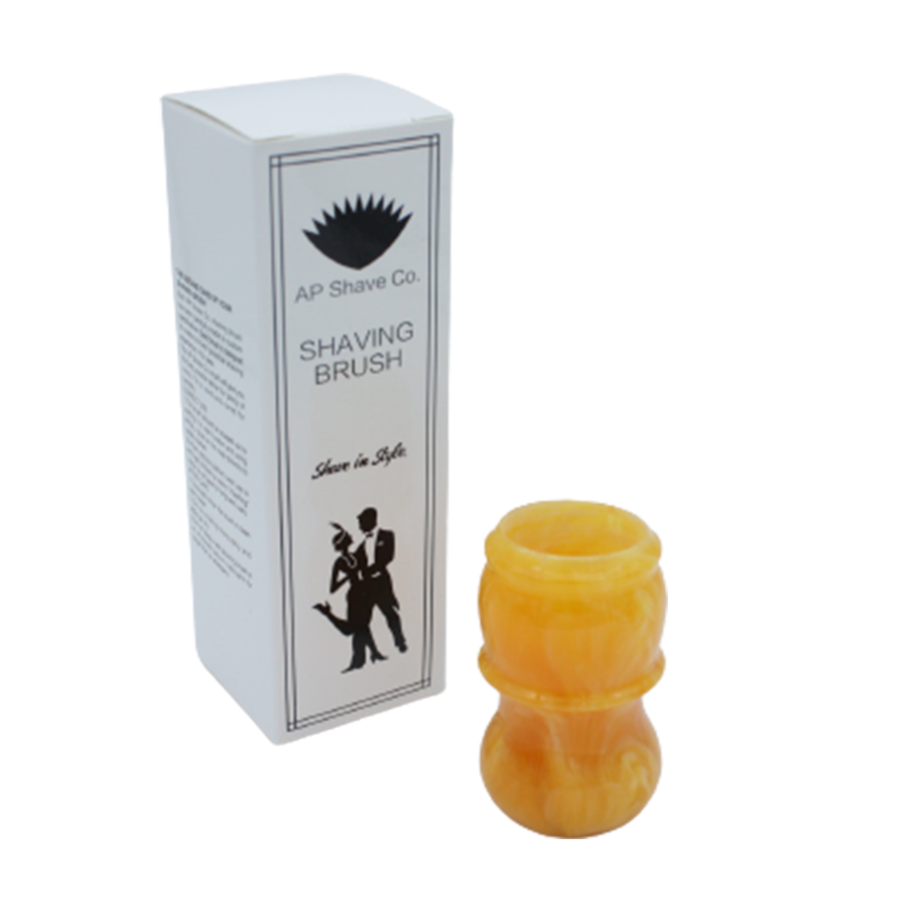 Premium Amber Handcrafted Shaving Brush Handle - Fits 24mm & 26mm Knots - Perfect for Wet Shaving & Grooming Gifts for Men