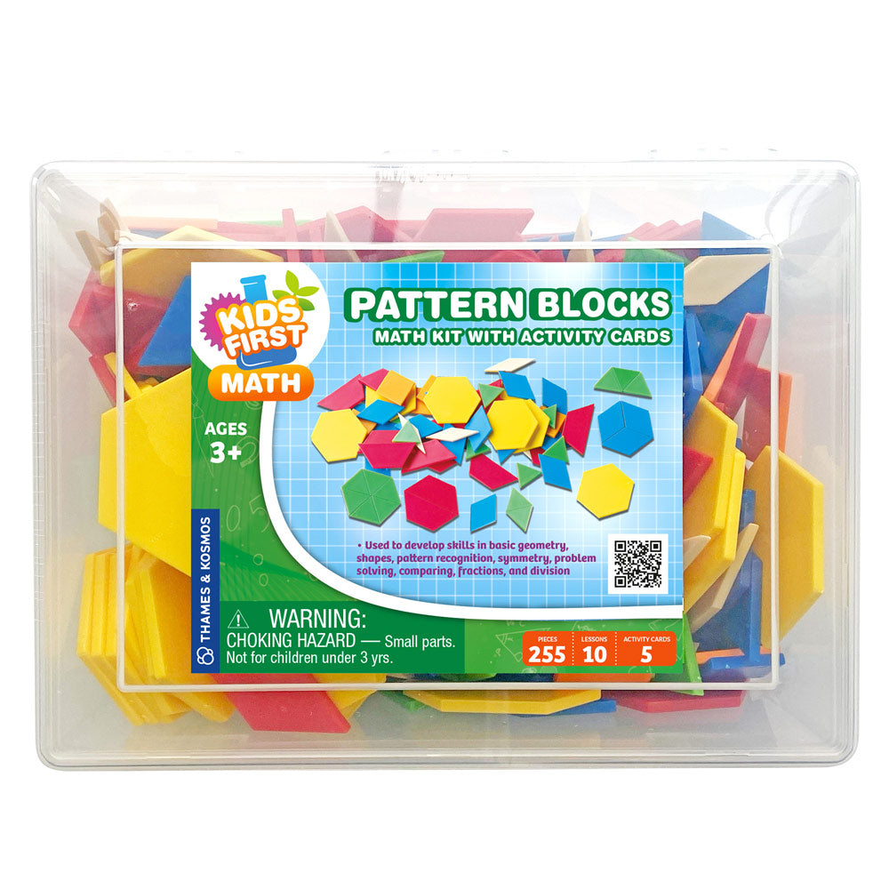 Pattern Blocks Math Kit for Kids with Activity Cards | STEM Learning Toys for Preschool & Kindergarten | Hands-On Math Manipulatives for Shape Recognition & Problem Solving