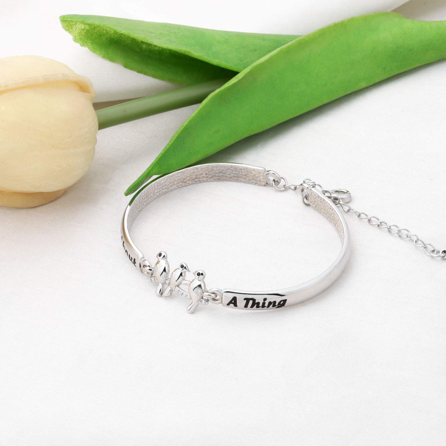 SEIRAA Three Little Birds Jewelry - Inspirational Friendship Bracelet for Women, Encouragement Gift for Best Friend, Sister, Mom - Perfect for Birthdays, Anniversaries & Daily Motivation