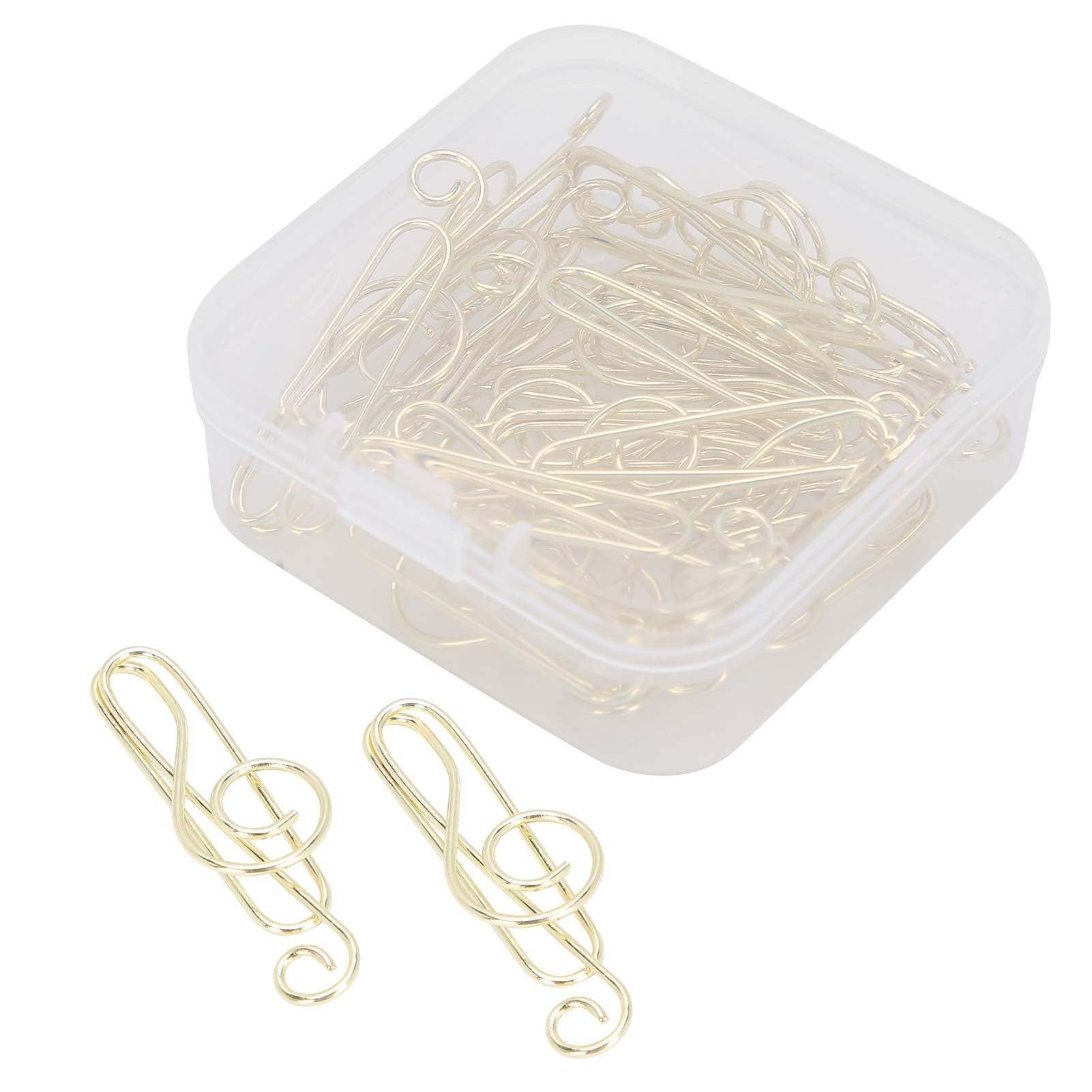 Agatige 20PCS Musical Note Paper Clips - Gold Metal Cute Music Shaped Binder Clips for Office, School, Party Invitations, Notebooks & Bookmarking - Perfect for Organizing Documents, Gift Wrapping & Craft Projects