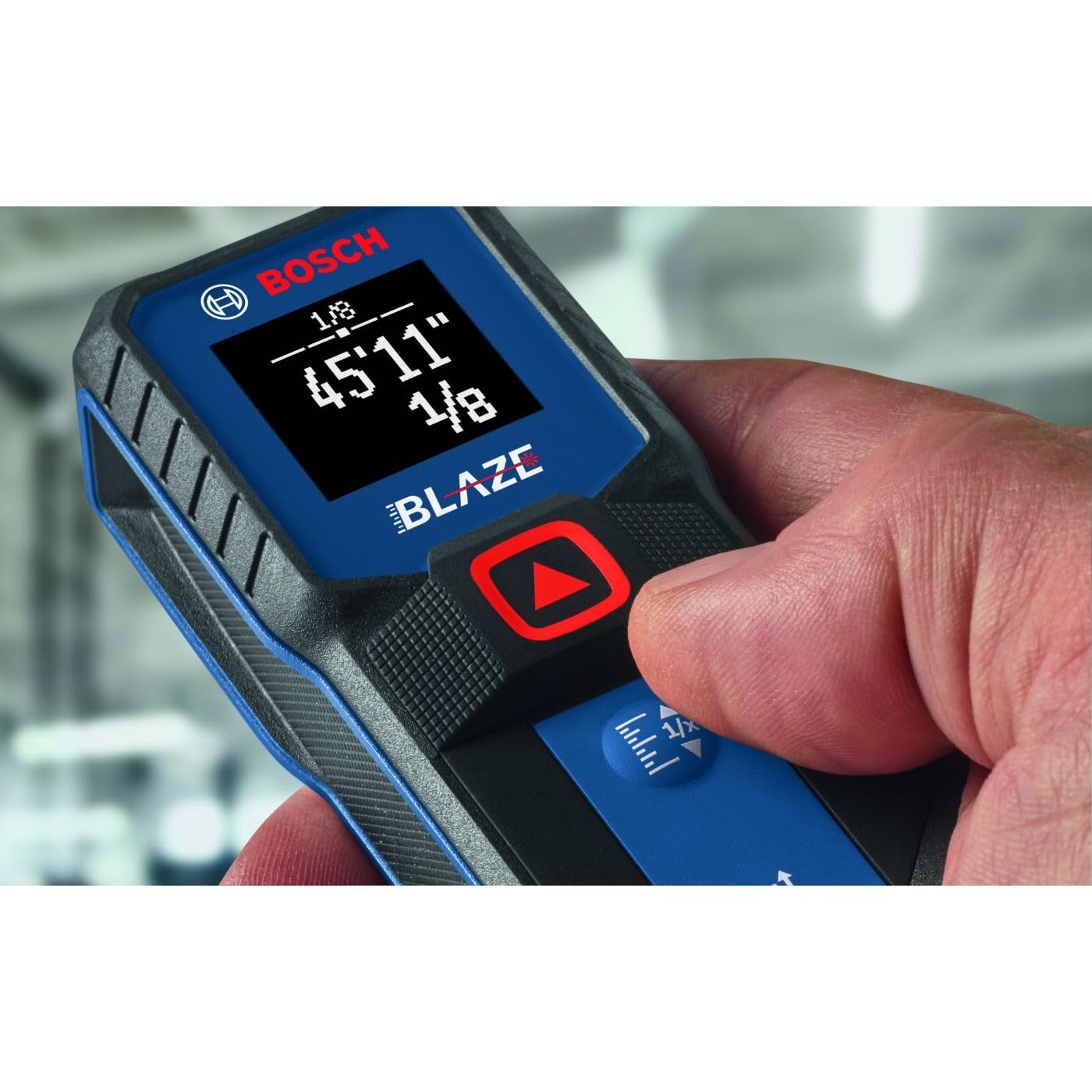 BOSCH GLM100-23 100 Ft Laser Distance Measurer with Blaze Technology - Includes 2 AA Batteries - Perfect for Construction, Home Renovation, and DIY Projects