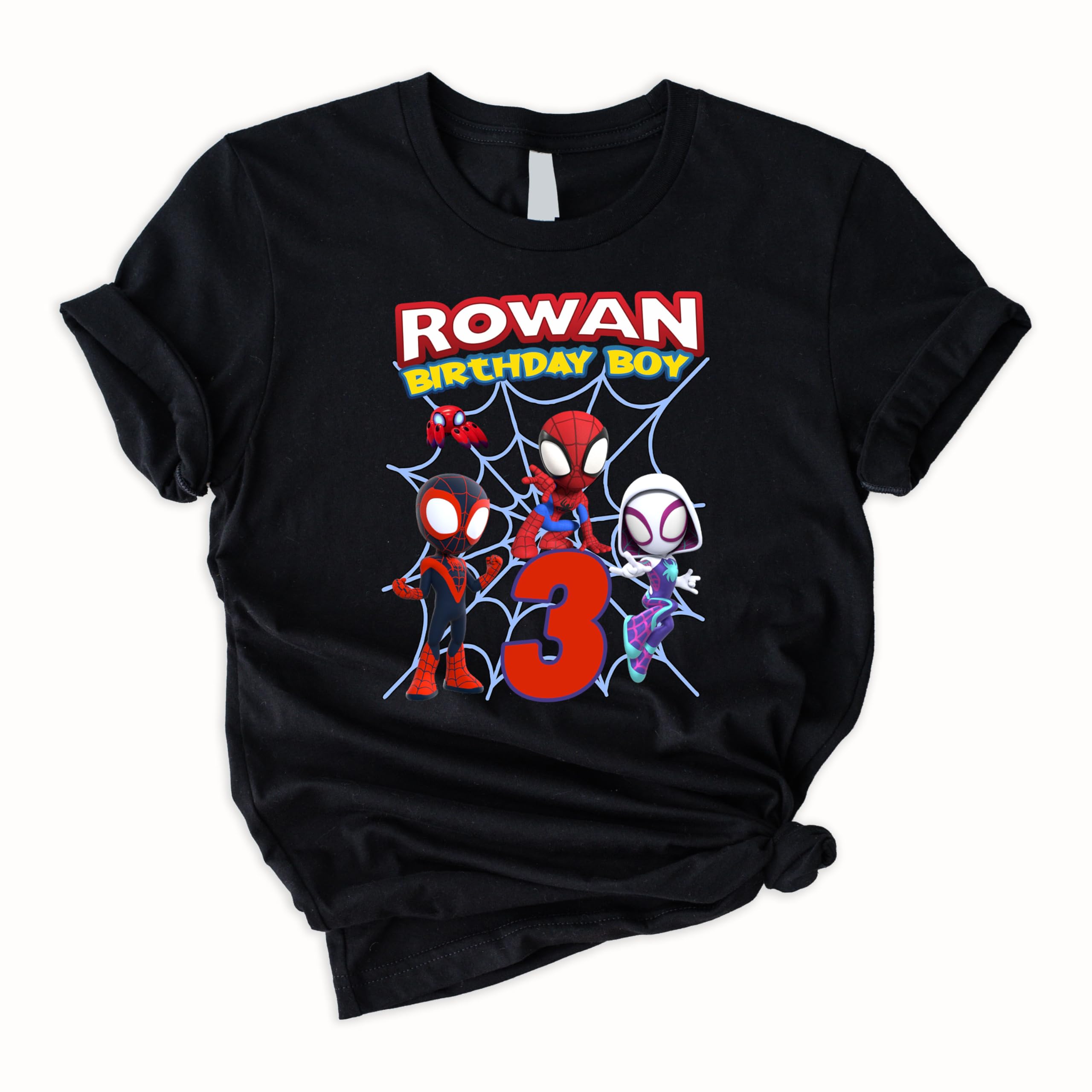 Spider Birthday Shirt - Personalized Custom Spider T-Shirt for Kids & Family Matching Outfits | Toddler Birthday Party, Halloween Costume, Themed Family Photo Outfits