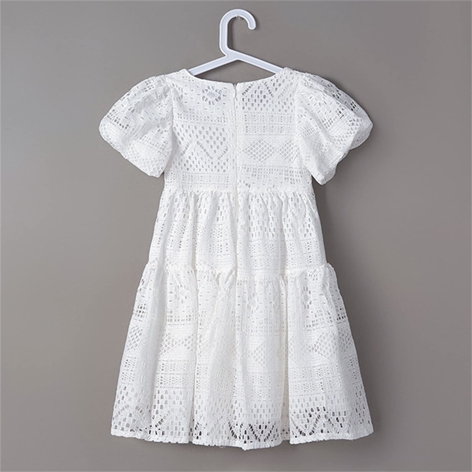 12 Year Old Girls Summer Dress - Cute Short Sleeve Sundress for Little Girls (White, Size 5-6 Years) | Perfect for Beach Outings, Birthday Parties & Casual Wear