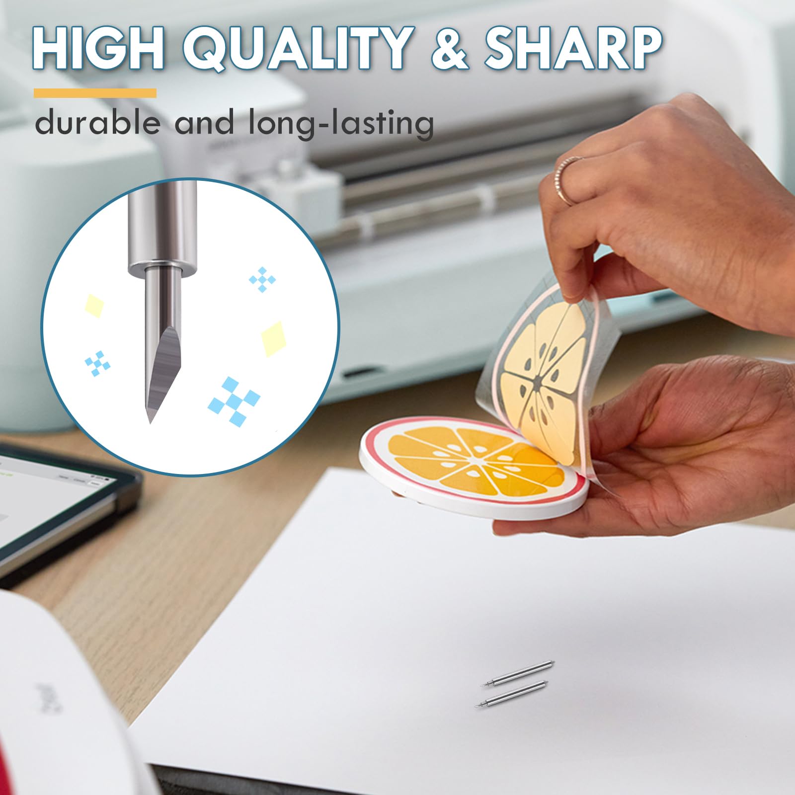 HQMaster Deep Cut Blade & Holder Replacement for Cricut Explore 3/Air 2/Air/One/Maker 3/Maker - Premium Cutting Blades for Glitter Vinyl, Cardstock, Adhesive Foil & Vellum - Perfect for DIY Crafts, Scrapbooking & Sign Making