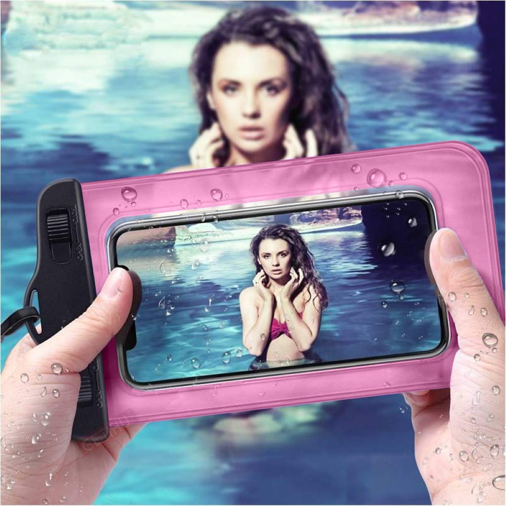 **Sovica IPX8 Waterproof Case for Huawei P Smart - Submersible Phone Pouch, Durable Waterproof Bag for Swimming, Beach, Kayaking (Pink)**